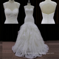 Sweehteart perles robes de mariage en organza Lowcut dans le dos